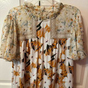Boutique Jodifl Floral Feminine Oversized Size LG Blouse